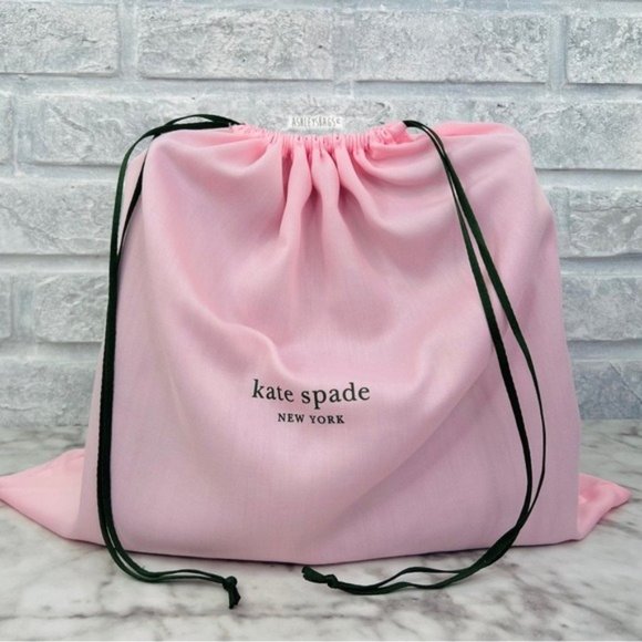 Kate Spade New Logo Pink Large Drawstring Dust Bags Set Of 3 - Picture 2 of 5
